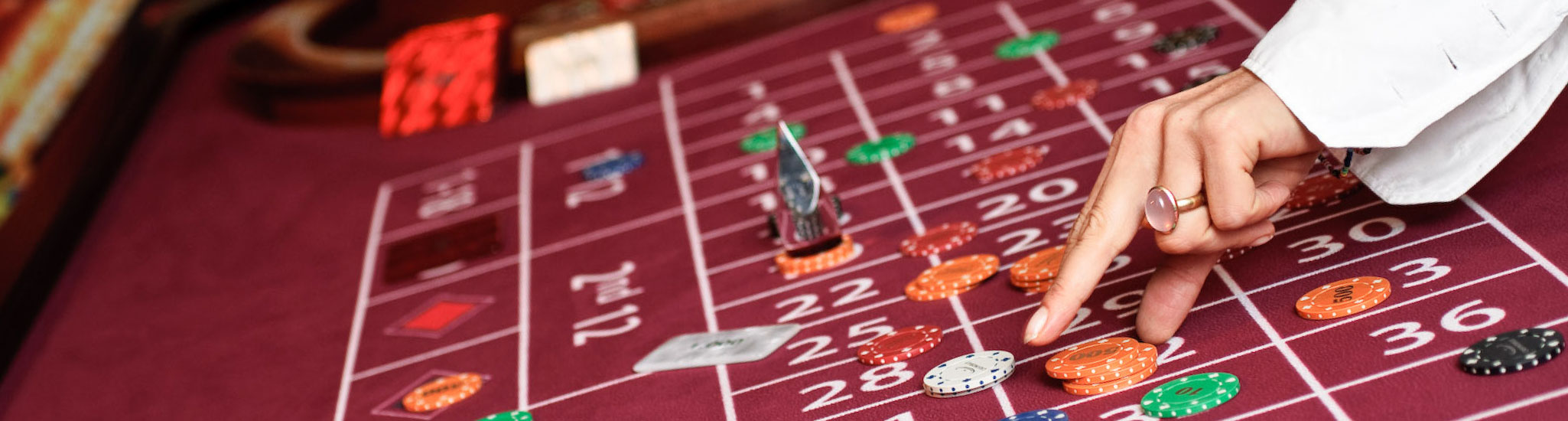 Mobiles Casino Roulette-Tisch mit Jetons
